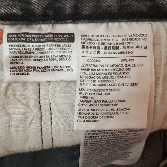 LEVI'S  501 Black Gray Stonewash Jeans 36x34 - Picture 10 of 10